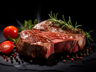 Steak Studio Shot Isolated on Clear Background, Food Photography, Generative AI