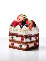 Birthday Cake Studio Shot Isolated on Clear Background, Food Photography, Generative AI