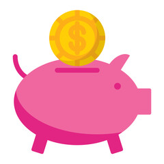 piggy bank and coin