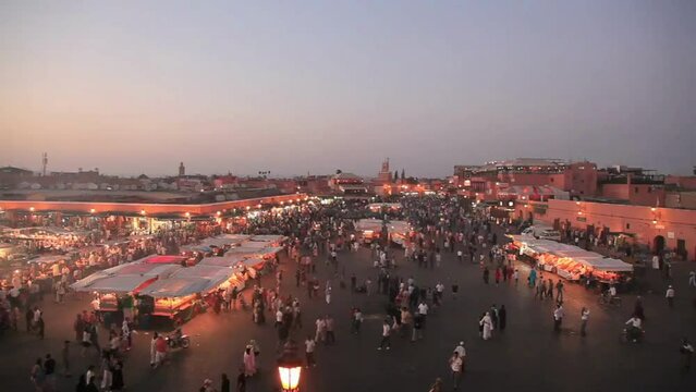 Djemaa el Fna. Marrakech sunset video one HD