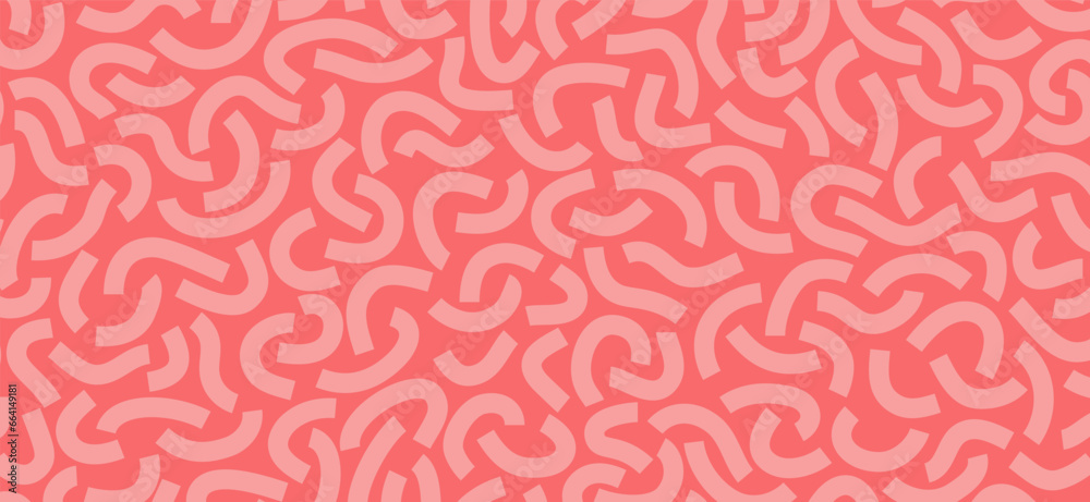 Poster Curved lines isolated on red background. Abstract background
