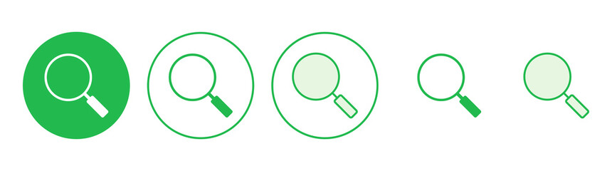 Search icon set. search magnifying glass icon