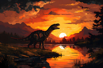 Tyrannosaurus rex dinosaur from the Cretaceous era