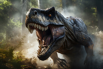 Tyrannosaurus rex dinosaur from the Cretaceous era