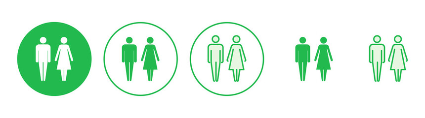 Man and woman icon set. male and female symbol