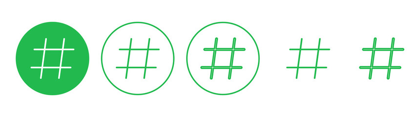 Hashtag icon set. hashtag symbol