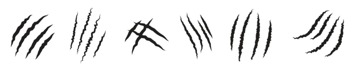 Claws scratching icon set illustration