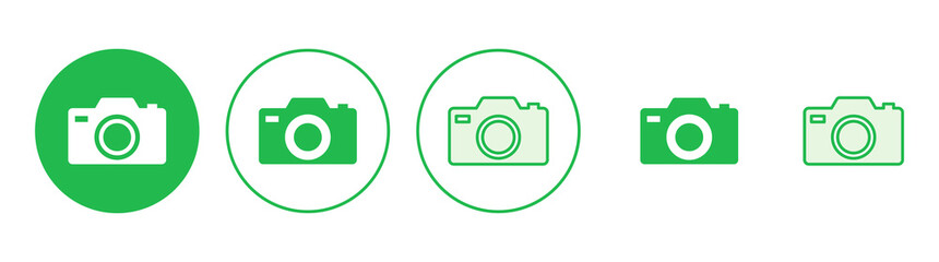 Camera icon set. photo camera icon. camera photography icon.