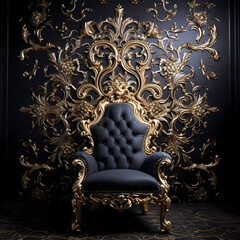 Luxury Interior Design with Black and Gold Colour