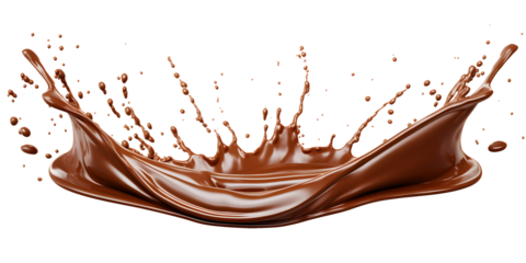 chocolate splash isolated on transparent background - food, drink, lifestyle, diet design element PBG cutout