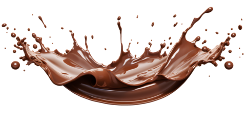 chocolate splash isolated on transparent background - food, drink, lifestyle, diet design element PBG cutout