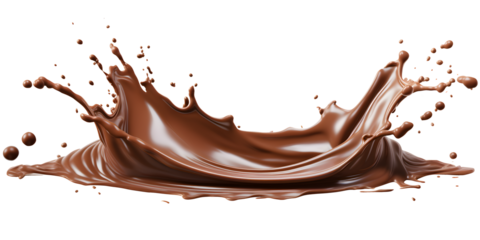 chocolate splash isolated on transparent background - food, drink, lifestyle, diet design element PBG cutout