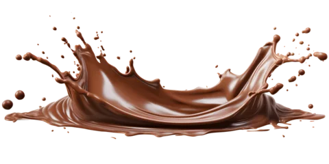 Foto op Plexiglas chocolate splash isolated on transparent background - food, drink, lifestyle, diet design element PBG cutout © sam