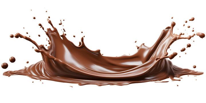 chocolate splash isolated on transparent background - food, drink, lifestyle, diet design element PBG cutout