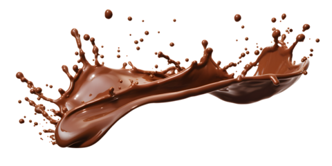 chocolate splash isolated on transparent background - food, drink, lifestyle, diet design element PBG cutout