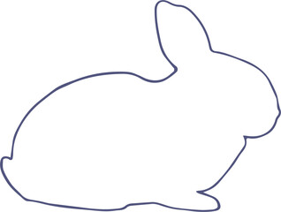 Fototapeta premium Digital png illustration of contour of rabbit on transparent background