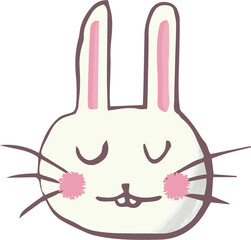 Fototapeta premium Digital png illustration of rabbit face on transparent background