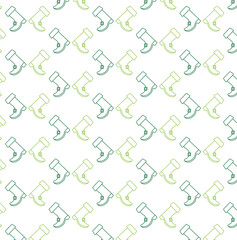 Digital png illustration of green pattern of repeated shoes on transparent background