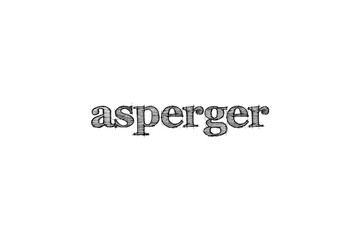 Digital png illustration of asperger text on transparent background