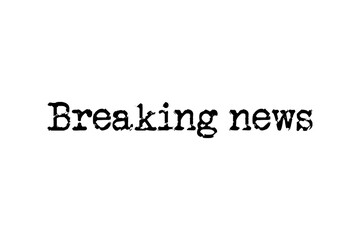 Digital png illustration of breaking news text on transparent background