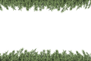 Digital png illustration of frame of green branches on transparent background
