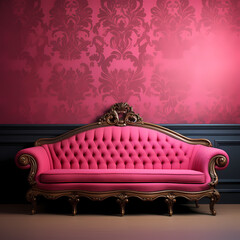pink luxury sofa in the room