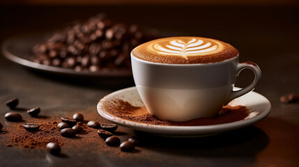 Rich cappuccino velvety foam coffeehouse favorit, generative ai