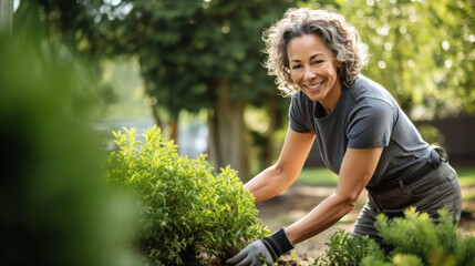 Shot of happy senior woman taking care of her plants while looking at camera in her greenhouse