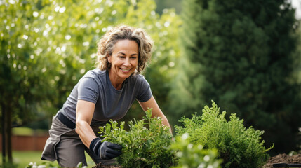Shot of happy senior woman taking care of her plants while looking at camera in her greenhouse