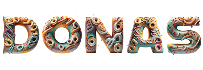 text DONAS made of donut - generated by ai