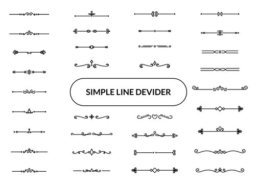 set of ornament separator collection line devider outline