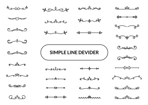 set of ornament separator collection line devider outline