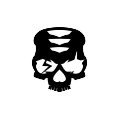 Skull icon, halloween element.