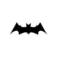 Black bat icon, halloween element.