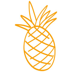 Pineapple Drawing Doodle Line Art Cartoon Illustration