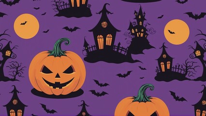 Fototapeta premium halloween background with pumpkins