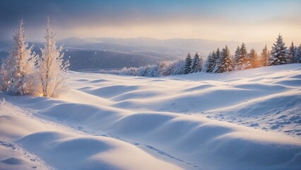 Obraz premium winter landscape with snow covered trees