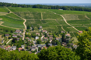 Walking in Sancerre, medieval hilltop town and commune in Cher department, France overlooking the river Loire valley with vineyards, noted for its Sancerre wine.