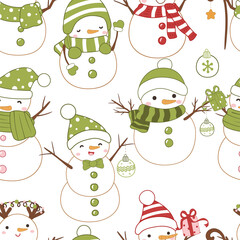Festive Christmas Seamless Pattern Illustration