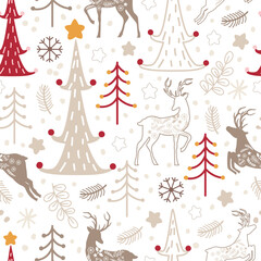 Festive Christmas Seamless Pattern Illustration
