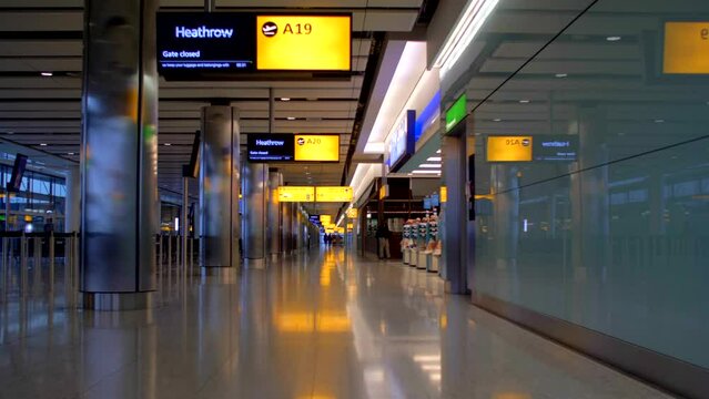 a19, airline, airport, coronavirus, covid, departure, empty airport, england, flights, fly, hethrow, jet, jib, london, marker, plane, shot, slider, terminal, travel, travel ban, vacation