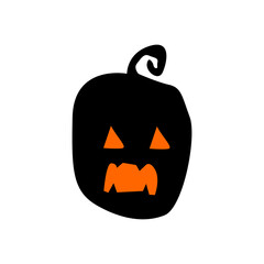 Horror pumpkin icon, halloween element.