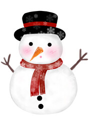 snowman with red scarf