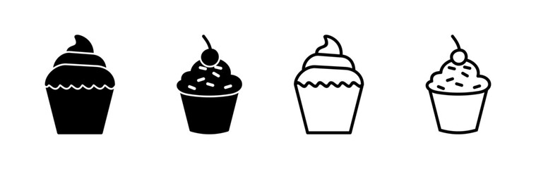 Cup cake icon vector. cake icon. bakery. muffin
