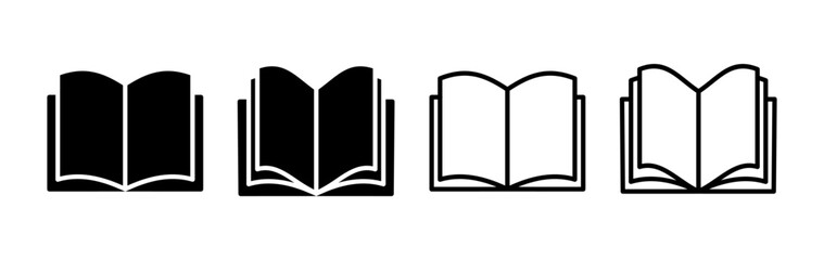 Book icon vector. Open book vector icon.
