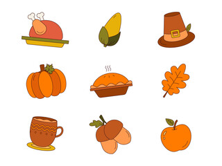 thanksgiving icon set