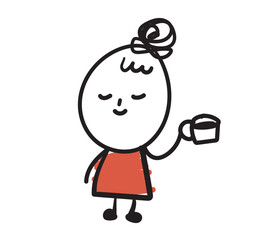 (Relax) Bean baby Collection of hand drawn business worker icons. Vector illustration.