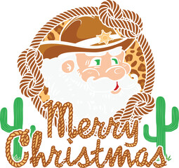 Western Christmas Sublimation Illustration