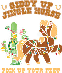 Western Christmas Sublimation Illustration