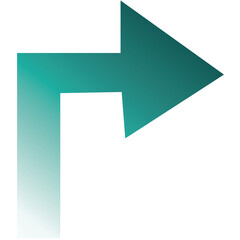 Digital png illustration of big gradient arrow on transparent background